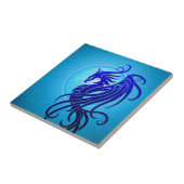 Blue Tribal Phoenix Tegeltje (Zijkant)