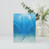 Blue Tribal Stingray Briefkaart (Staand voorkant)
