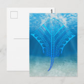 Blue Tribal Stingray Briefkaart (Voorkant / Achterkant)