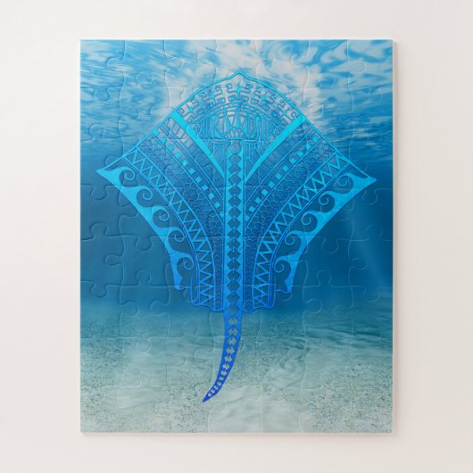 Blue Tribal Stingray Legpuzzel (Verticaal)