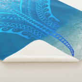 Blue Tribal Stingray Sherpa Deken (3/4)