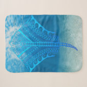 Blue Tribal Stingray Sherpa Deken (Voorkant (horizontaal))