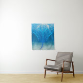 Blue Tribal Stingray Wandkleed (In situ)