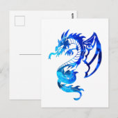 Blue Tribal Tattoo Dragon Briefkaart (Voorkant / Achterkant)