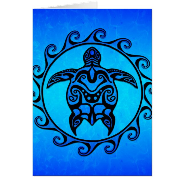 Blue Tribal Turtle Sun (Voorkant)