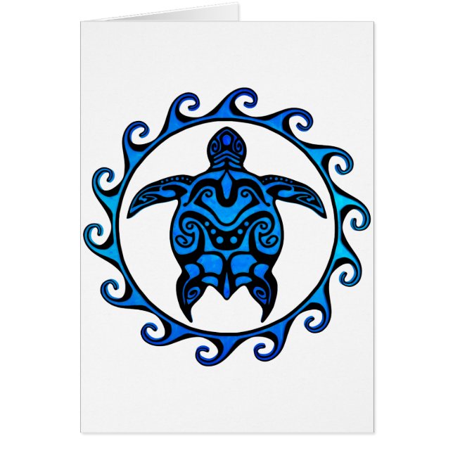 Blue Tribal Turtle Sun (Voorkant)