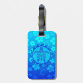 Blue Tribal Turtle Sun Bagagelabel (Achterkant verticaal)