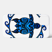 Blue Tribal Turtle Sun Case-Mate iPhone Case (Achterkant (horizontaal))