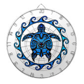 Blue Tribal Turtle Sun Dartbord (Voorkant)