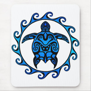 Blue Tribal Turtle Sun Muismat