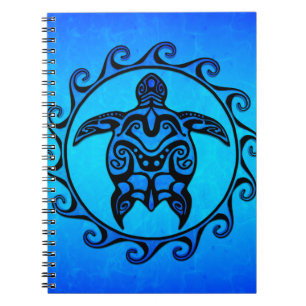 Blue Tribal Turtle Sun Notitieboek