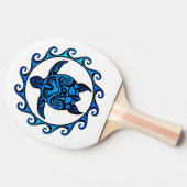 Blue Tribal Turtle Sun Tafeltennisbatje (Zijkant)