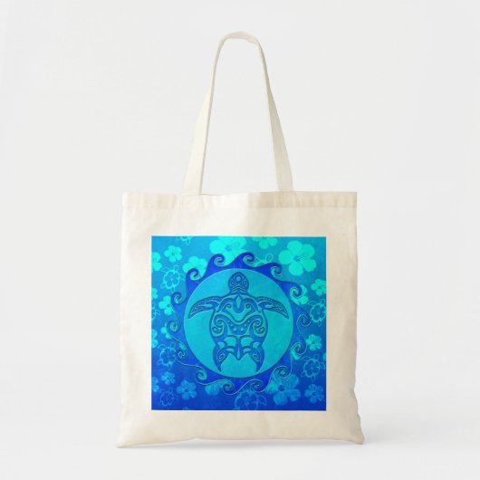 Blue Tribal Turtle Sun Tote Bag (Voorkant)