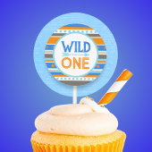 Blue Tribal Wild One 1st Birthday Stickers