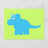 Blue Triceratops Dinosaur Briefkaart (Voorkant)
