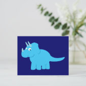 Blue Triceratops Dinosaur Briefkaart (Staand voorkant)