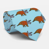 Blue Triceratops dinosaur schattige illustratie Stropdas (Opgerold)