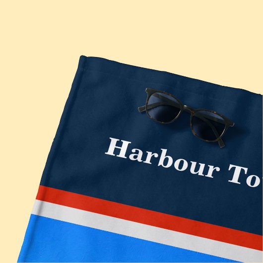 Blue Trimmed Hilton Head Harbor Town Vuurtoren Strandlaken