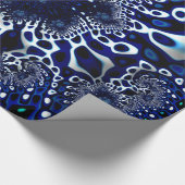 Blue Trippy Psychedelic Fine Fractal Abstract Cadeaupapier (Hoek)