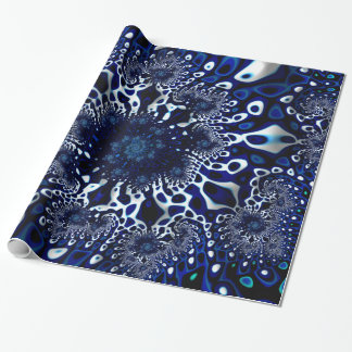 Blue Trippy Psychedelic Fine Fractal Abstract Cadeaupapier
