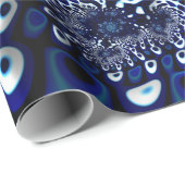 Blue Trippy Psychedelic Fine Fractal Abstract Cadeaupapier (Rol Hoek)