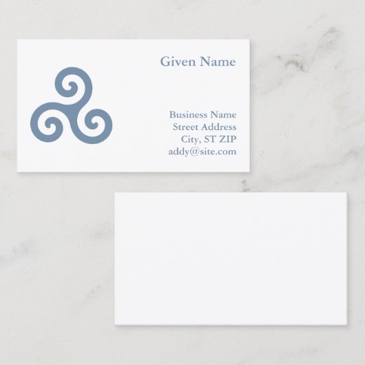 Blue Triskelion Visitekaartje (Voorkant / Achterkant)