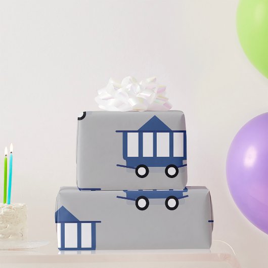 Blue Trolley Car Icon  Railway Wagon Cadeaupapier