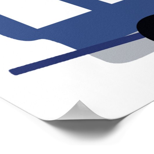 Blue Trolley Car Icon  Railway Wagon Poster (Hoek)