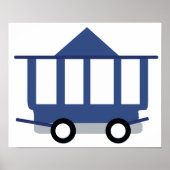 Blue Trolley Car Icon  Railway Wagon Poster (Voorkant)