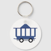 Blue Trolley Car Icon  Railway Wagon Sleutelhanger (Achterkant)