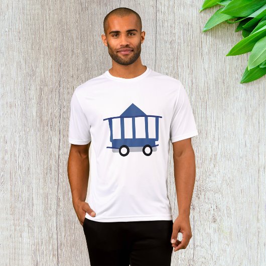 Blue Trolley Car Icon  Railway Wagon T-shirt
