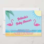 Blue Tropical Beach Baby shower Uitnodiging (Voorkant)