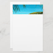 Blue Tropical Beach met Palm Fronts Foto Briefpapier (Voorkant / Achterkant)