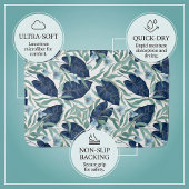 Blue Tropical Botanical Leaf Pattern – Elegant  Badmat