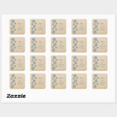 Blue Tropical Floral Wedding Stickers (Vel)