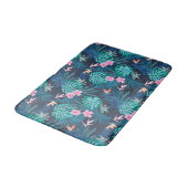 Blue Tropical Flower Garden Pattern Badmat (Gekanteld)