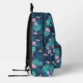 Blue Tropical Flower Garden Pattern Bedrukte Rugzak (Links)