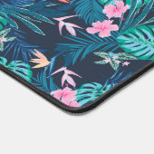 Blue Tropical Flower Garden Pattern Bureaumat (Hoek)