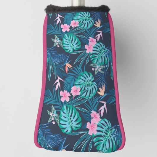 Blue Tropical Flower Garden Pattern Golfheadcover (Draai 90)