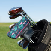 Blue Tropical Flower Garden Pattern Golfheadcover (Insitu)