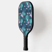 Blue Tropical Flower Garden Pattern Pickleball Paddle (Links)