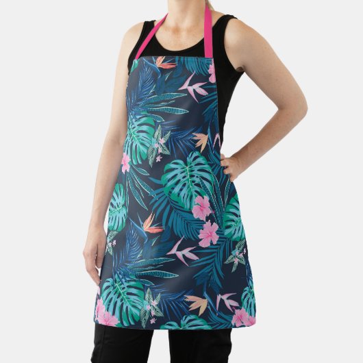 Blue Tropical Flower Garden Pattern Schort (Insitu)