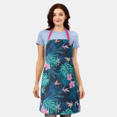 Blue Tropical Flower Garden Pattern Schort (Gedragen)