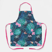 Blue Tropical Flower Garden Pattern Schort (Voorkant)