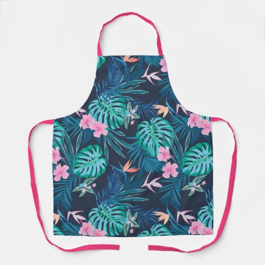 Blue Tropical Flower Garden Pattern Schort (Voorkant)