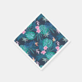 Blue Tropical Flower Garden Pattern Servet (Hoek)