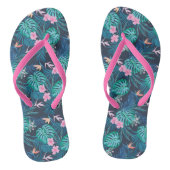 Blue Tropical Flower Garden Pattern Teenslippers (Voetbed)