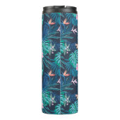 Blue Tropical Flower Garden Pattern Thermosbeker (Achterkant)