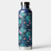 Blue Tropical Flower Garden Pattern Waterfles (Links)