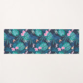 Blue Tropical Flower Garden Pattern Yogamat (Voorkant (horizontaal))